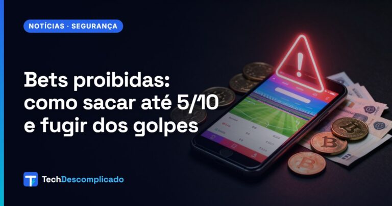 Celular com aplicativo de apostas e um sinal de alerta vermelho sobre moedas e cédulas