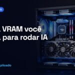 Duas placas de vídeo instaladas em um gabinete aberto com iluminação azul