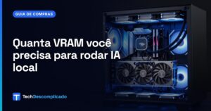 Duas placas de vídeo instaladas em um gabinete aberto com iluminação azul