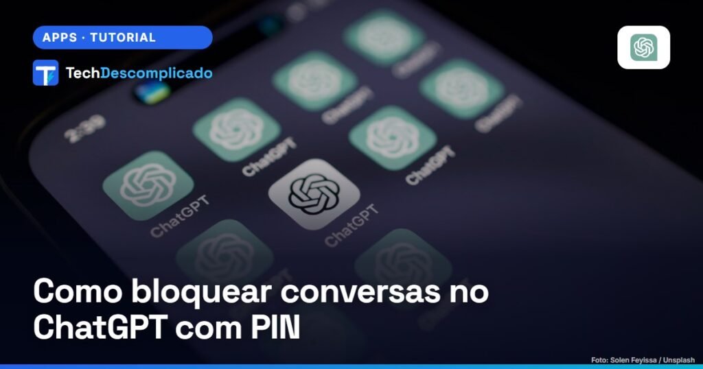Celular com vários ícones do aplicativo ChatGPT na tela inicial (foto: Solen Feyissa / Unsplash)