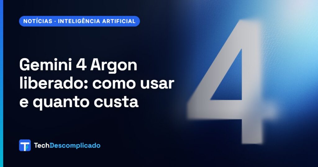 Arte oficial do Gemini 4 Argon com o número 4 em destaque (imagem: Google)
