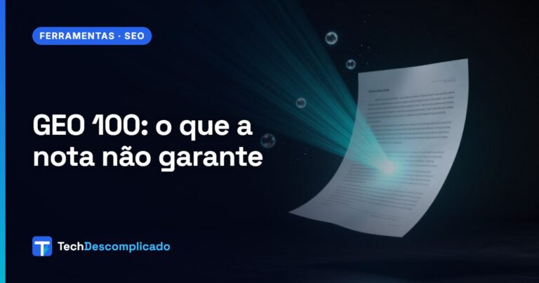 Documento iluminado sendo lido por feixes de luz ciano vindos de pequenas esferas, ilustrando IAs lendo um site