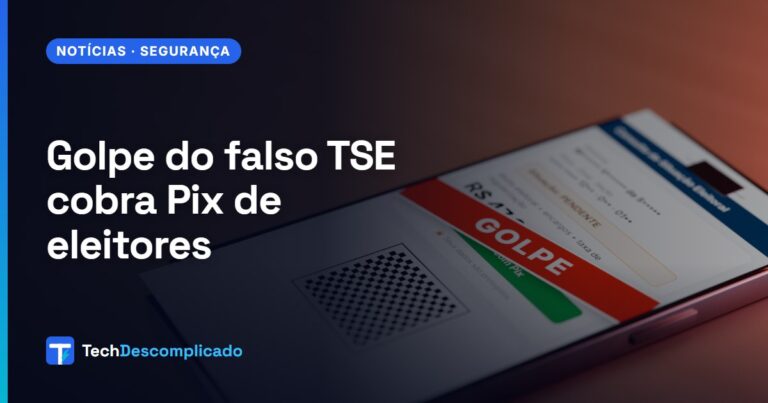 Celular mostrando um site falso de cobrança via Pix marcado como golpe