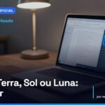 Notebook aberto numa mesa de madeira com uma planilha e um cursor destacado na tela, como se trabalhasse sozinho (imagem ilustrativa gerada por IA)